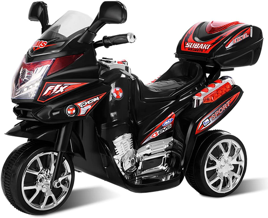 Electric Ride-On Trike with Music, Horn, and Headlights - Black