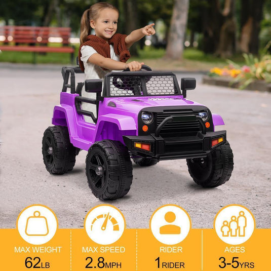 Electric Ride-On Truck for Kids with 3 Speeds and Parental Remote Control - 12V Battery Powered