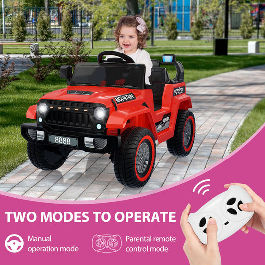 Electric Ride-On Truck for Kids with 3 Speeds, LED Lights, Music, and MP3 Player
