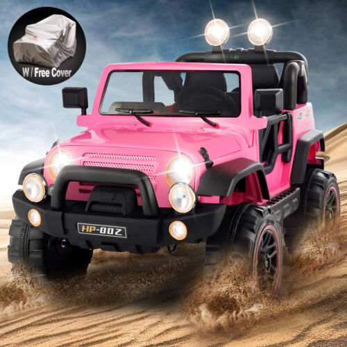 Electric Ride-On Truck for Kids with MP3 Player, Remote Control, and Pink Cover - 12V