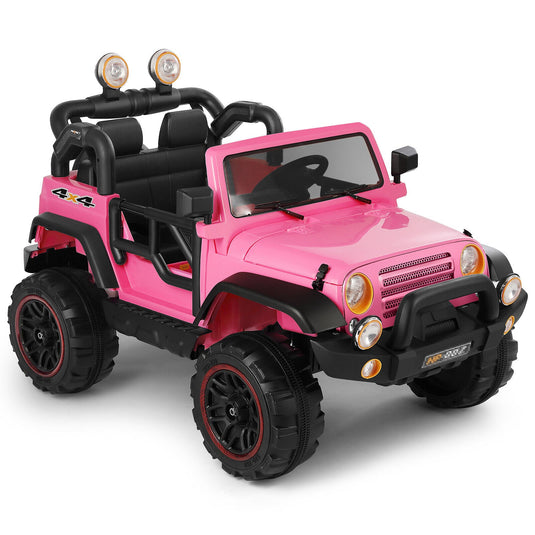 Electric Ride-On Truck for Kids with MP3 Player, Remote Control, and Pink Cover - 12V
