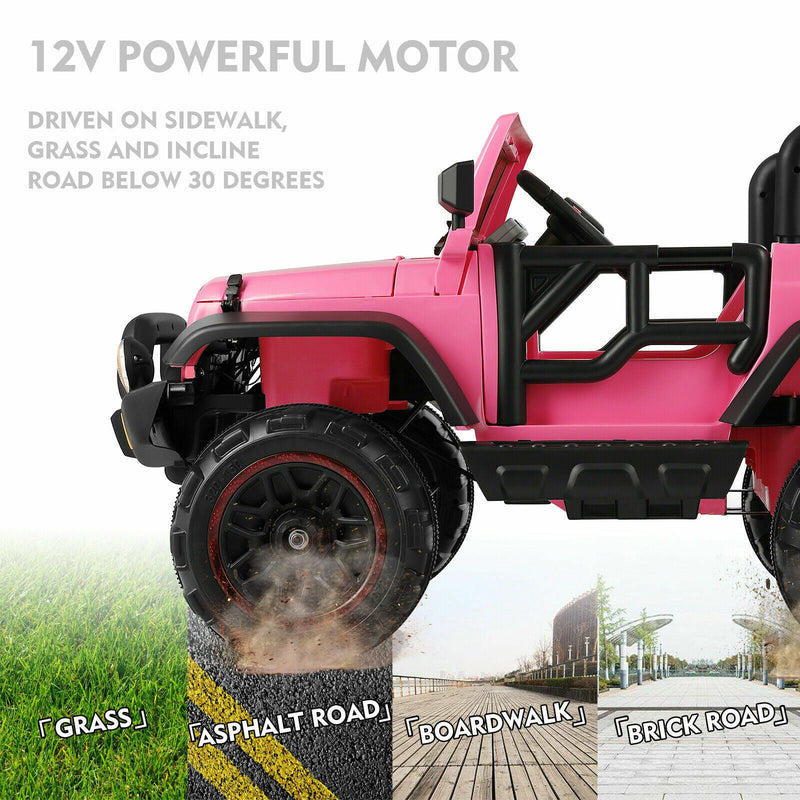 Load image into Gallery viewer, Electric Ride-On Truck for Kids with MP3 Player, Remote Control, and Pink Cover - 12V
