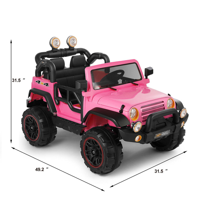 Load image into Gallery viewer, Electric Ride-On Truck for Kids with MP3 Player, Remote Control, and Pink Cover - 12V
