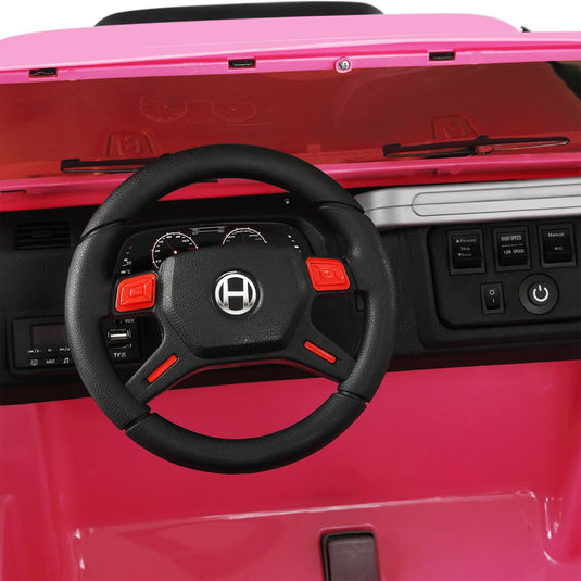 Electric Ride-On Truck for Kids with MP3 Player, Remote Control, and Pink Cover - 12V