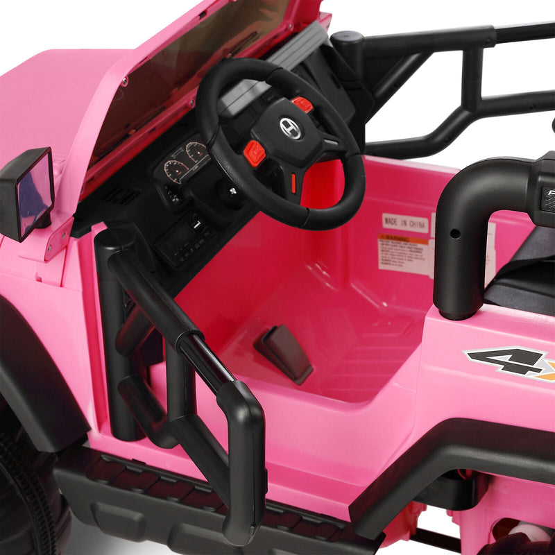 Load image into Gallery viewer, Electric Ride-On Truck for Kids with MP3 Player, Remote Control, and Pink Cover - 12V
