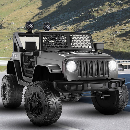 2-Seater Electric Jeep for Kids with Remote Control, LED Lights, and MP3 Player - 12V Ride-On Vehicle