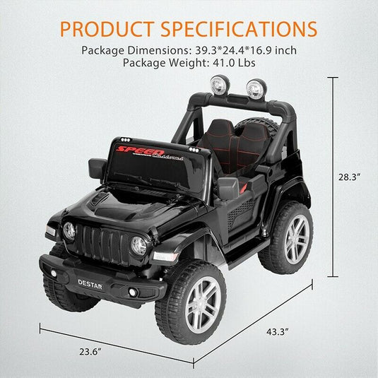 Electric Ride-On Truck for Kids with Parental Remote Control, MP3 Player, LED Lights, and 3 Speed Options