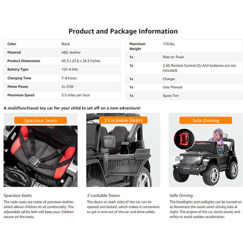 Load image into Gallery viewer, Electric Ride-On Truck for Kids with Parental Remote Control, MP3 Player, LED Lights, and 3 Speed Options
