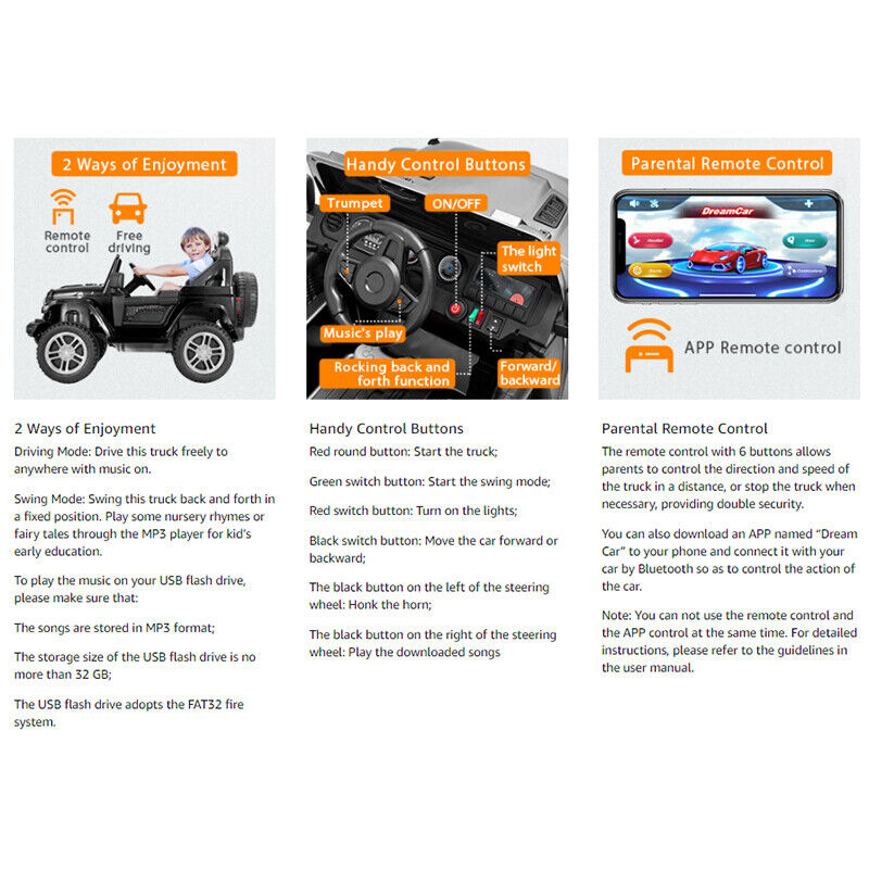 Load image into Gallery viewer, Electric Ride-On Truck for Kids with Parental Remote Control, MP3 Player, LED Lights, and 3 Speed Options
