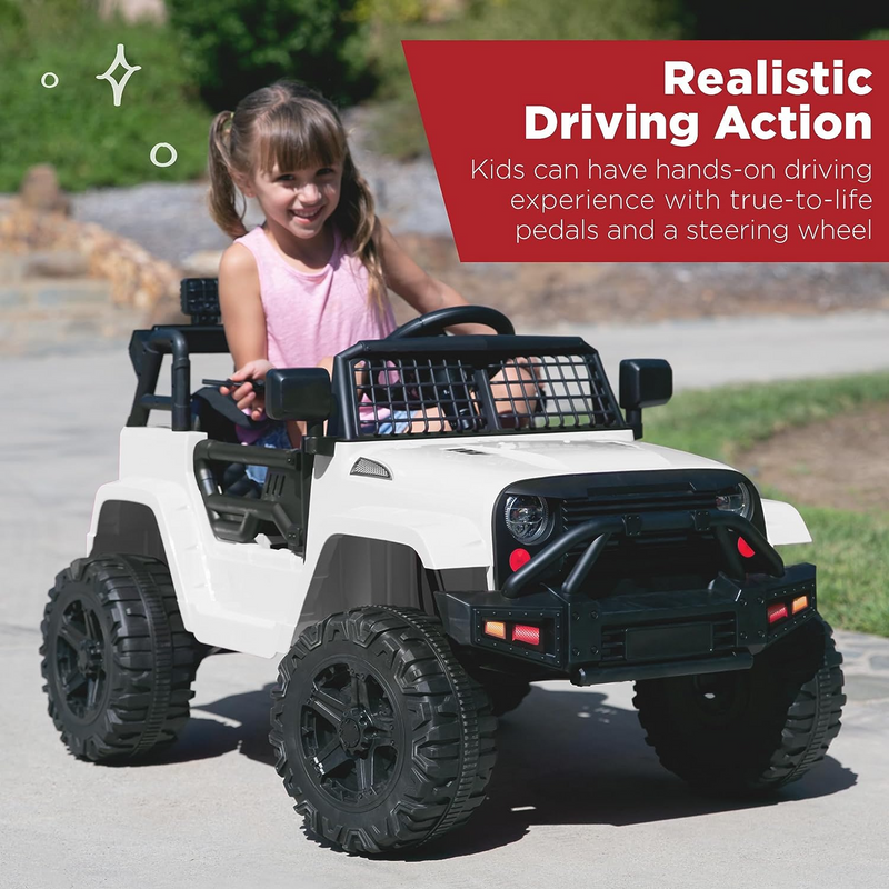 Load image into Gallery viewer, Electric Ride-On Truck for Kids with Remote Control and Aux Port - White
