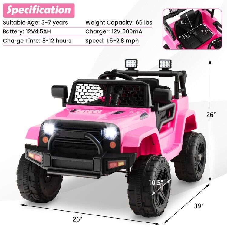 Load image into Gallery viewer, Electric Ride-On Truck for Kids with Remote Control and Headlights - 12V Children&#39;s Toy Car

