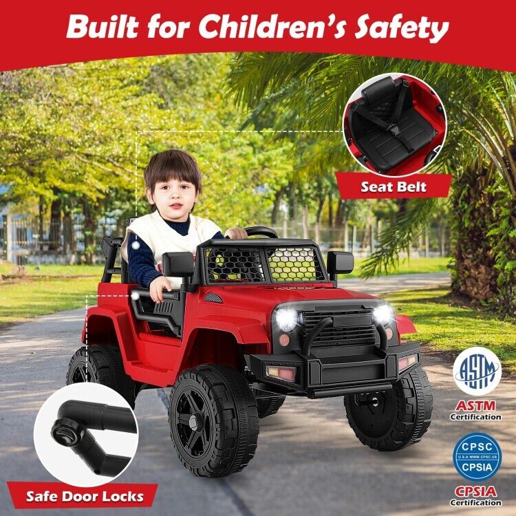 Load image into Gallery viewer, Electric Ride-On Truck for Kids with Remote Control and Headlights - 12V Toy Car
