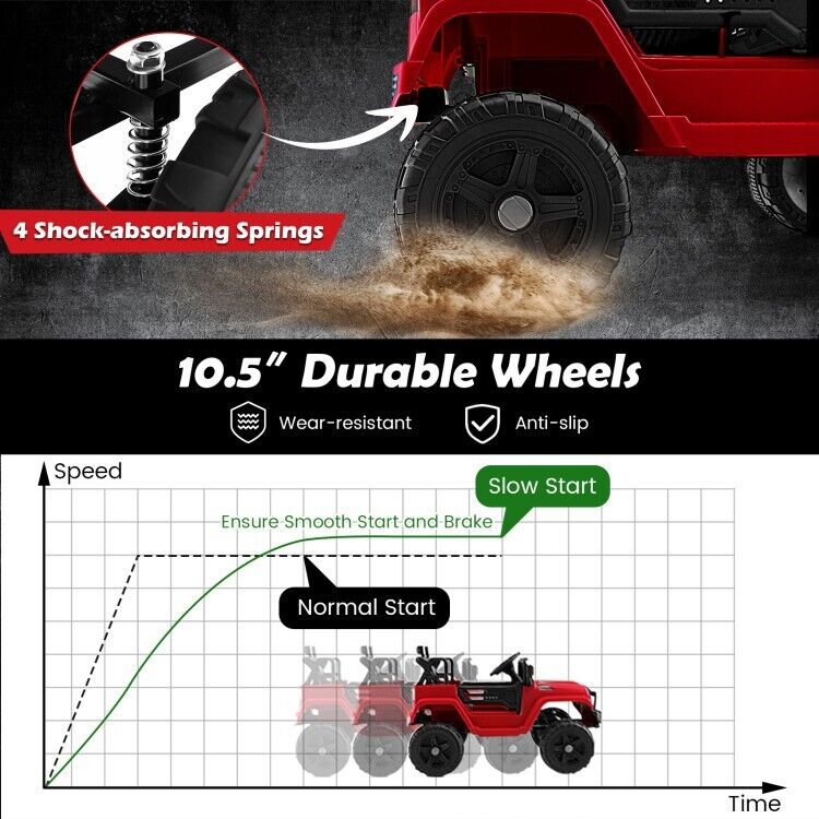 Load image into Gallery viewer, Electric Ride-On Truck for Kids with Remote Control and Headlights - 12V Toy Car
