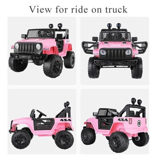 12V Electric Ride-On Toy Truck for Kids with Bluetooth Remote Control - PINK