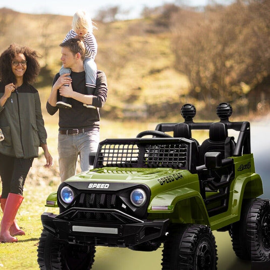 Electric Ride-On Truck for Kids with Remote Control, Bluetooth, and LED Lights - 12V