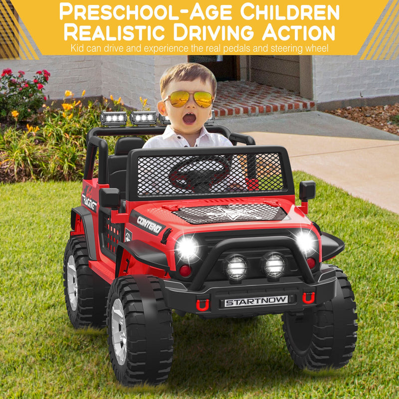 Load image into Gallery viewer, Electric Ride-On Truck for Kids with Remote Control, LED Lights, 2 Speeds, and MP3 Music
