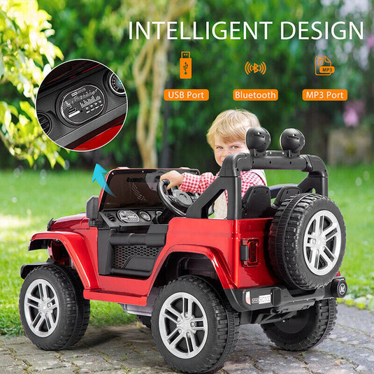 Electric Ride-On Truck for Kids with Remote Control, LED Lights, 3 Speeds, and Music