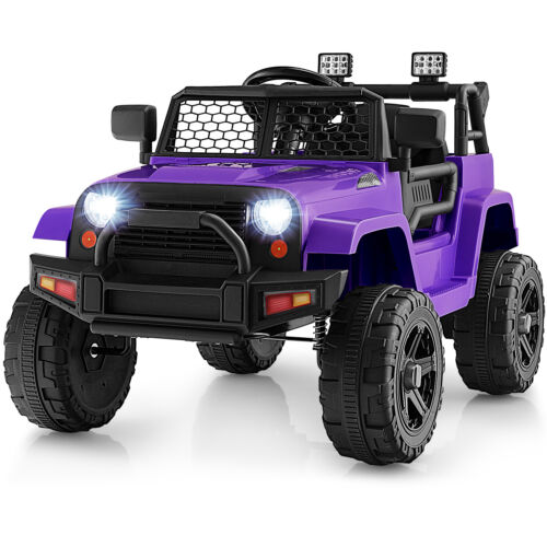 Load image into Gallery viewer, Electric Ride-On Truck for Kids with Remote Control, Lights, and Music - Purple
