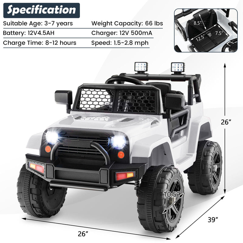 Load image into Gallery viewer, Electric Ride-On Truck for Kids with Remote Control, Lights, and Music - White
