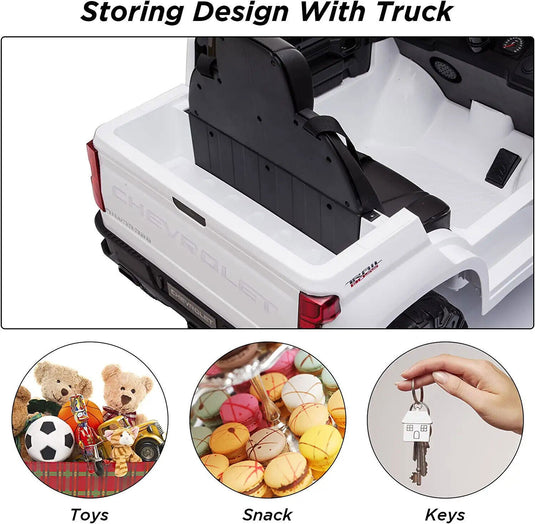 Electric Ride-On Truck for Kids with Remote Control, MP3 and Bluetooth - White