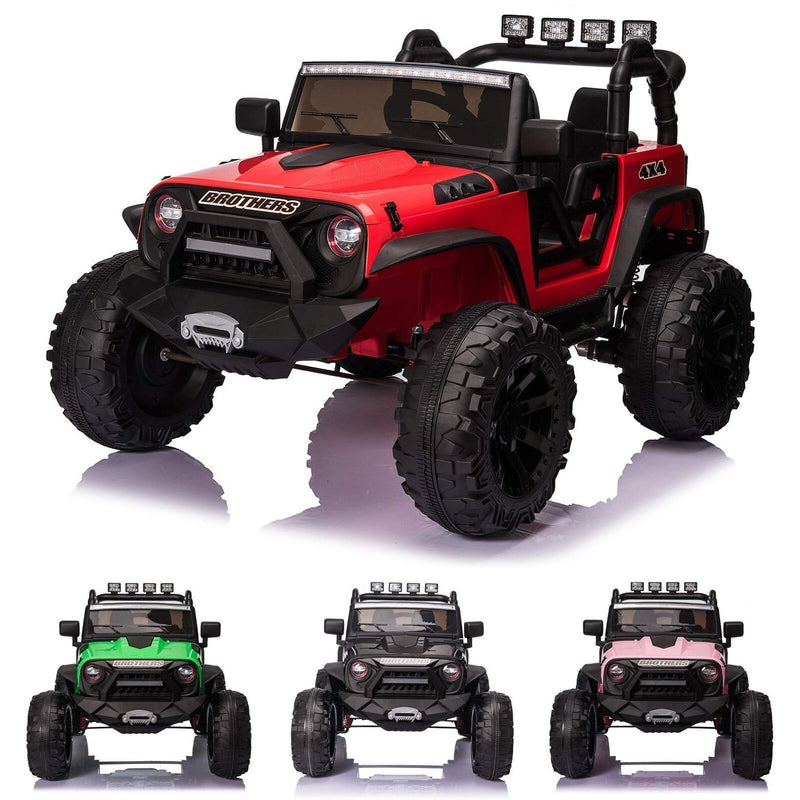 Load image into Gallery viewer, 2 Seater Electric Ride-On Truck for Kids with LED Lights, Music, Remote Control, and AUX/USB Connectivity
