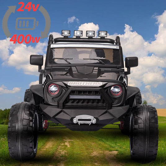 Electric Ride-On Truck for Kids with Remote Control, MP3 Player, and LED Lights - 24V/12V