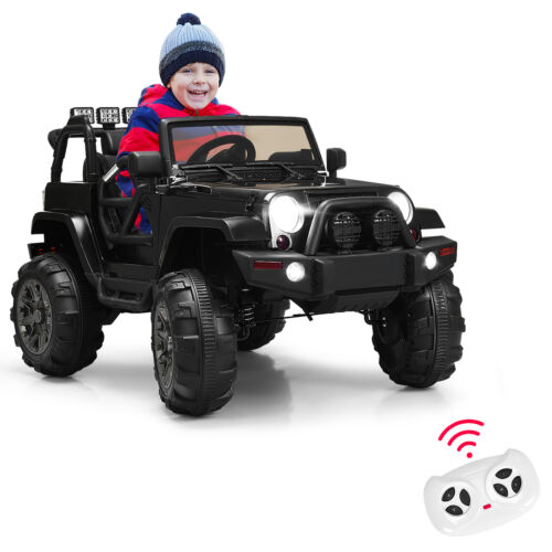 Load image into Gallery viewer, Electric Ride-On Truck for Kids with Remote Control, MP3 Player, and LED Lights - Black
