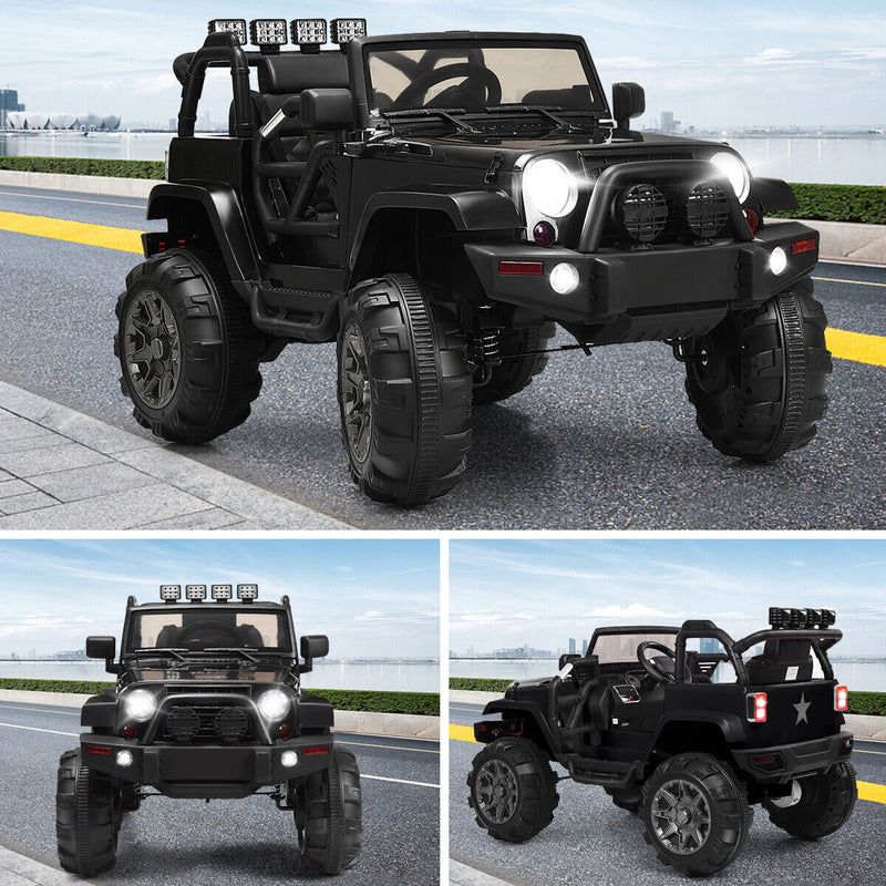Load image into Gallery viewer, Electric Ride-On Truck for Kids with Remote Control, MP3 Player, and LED Lights - Black
