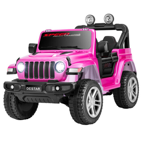 Electric Ride-On Truck for Kids with Remote Control, MP3 Player, LED Lights, and 3 Speeds - Pink