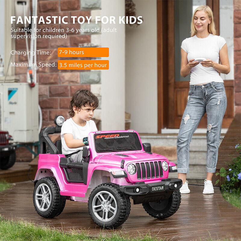 Load image into Gallery viewer, Electric Ride-On Truck for Kids with Remote Control, MP3 Player, LED Lights, and 3 Speeds - Pink

