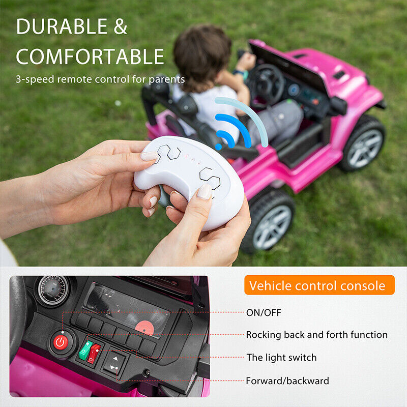 Load image into Gallery viewer, Electric Ride-On Truck for Kids with Remote Control, MP3 Player, LED Lights, and 3 Speeds - Pink
