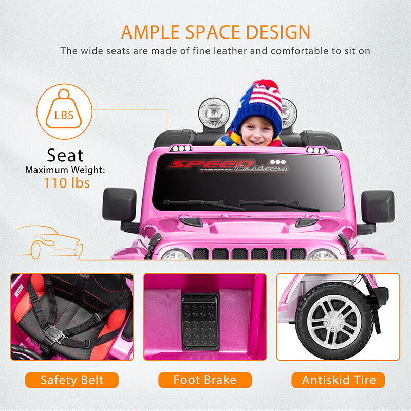 Load image into Gallery viewer, Electric Ride-On Truck for Kids with Remote Control, MP3 Player, LED Lights, and 3 Speeds - Pink
