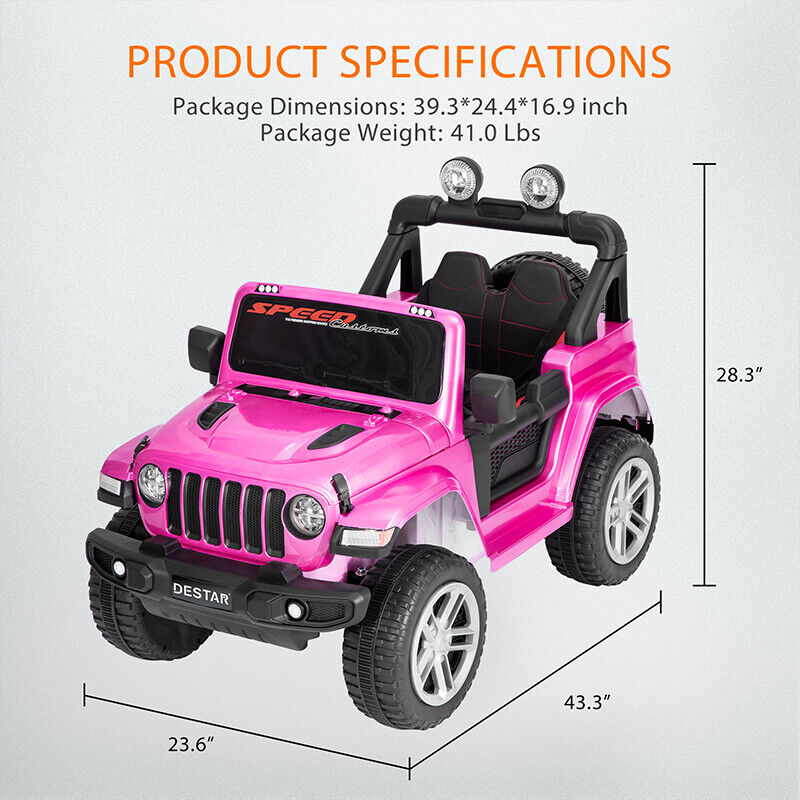 Load image into Gallery viewer, Electric Ride-On Truck for Kids with Remote Control, MP3 Player, LED Lights, and 3 Speeds - Pink
