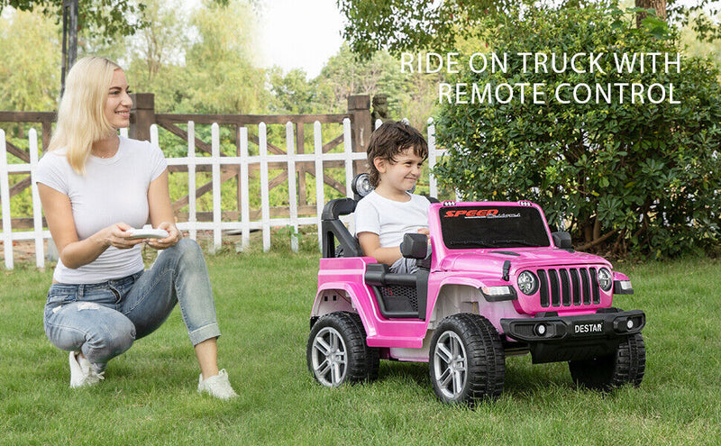 Load image into Gallery viewer, Electric Ride-On Truck for Kids with Remote Control, MP3 Player, LED Lights, and 3 Speeds - Pink
