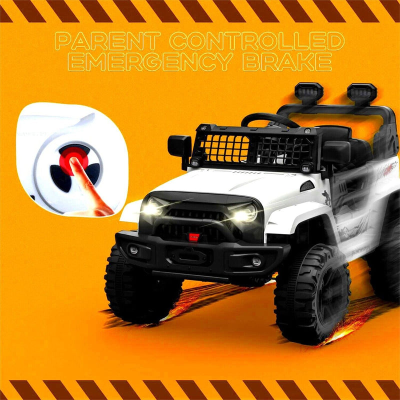 Load image into Gallery viewer, Jeep-Inspired 12V Ride-On Truck for Kids Ages 3-8, White
