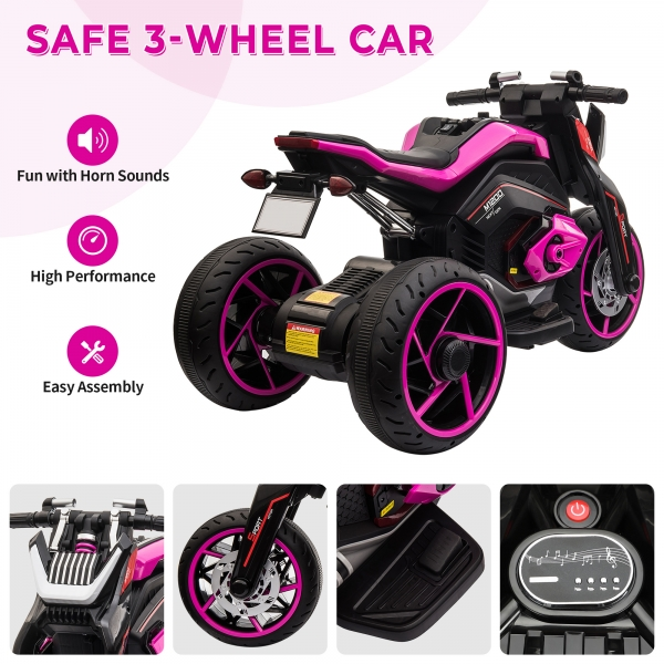 Load image into Gallery viewer, Electric Three-Wheeled Motorcycle for Kids Ages 3-8 with Horn and LED Lights
