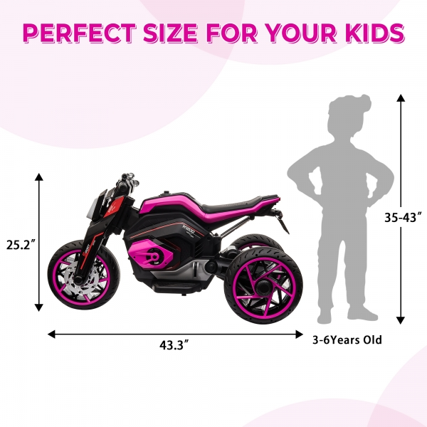 Load image into Gallery viewer, Electric Three-Wheeled Motorcycle for Kids Ages 3-8 with Horn and LED Lights
