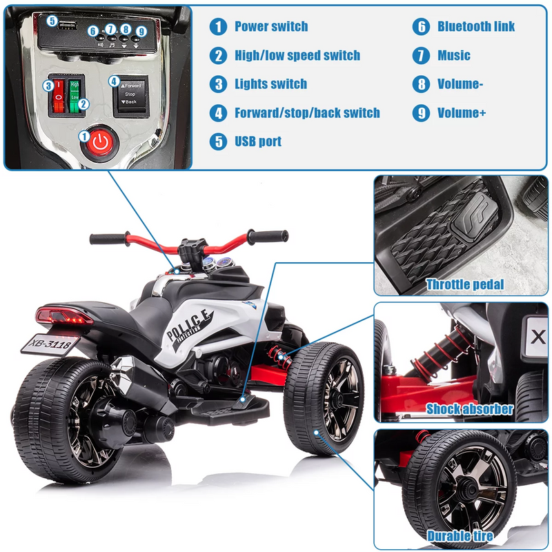 Load image into Gallery viewer, Electric Three Wheeler ATV for Kids - 12V, 2 Speeds, Perfect for Toddlers
