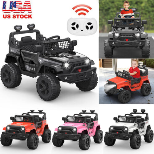 Premium 12V Electric Ride-On Truck for Kids with Remote Control and 2 Speed Options - LED Lights Included