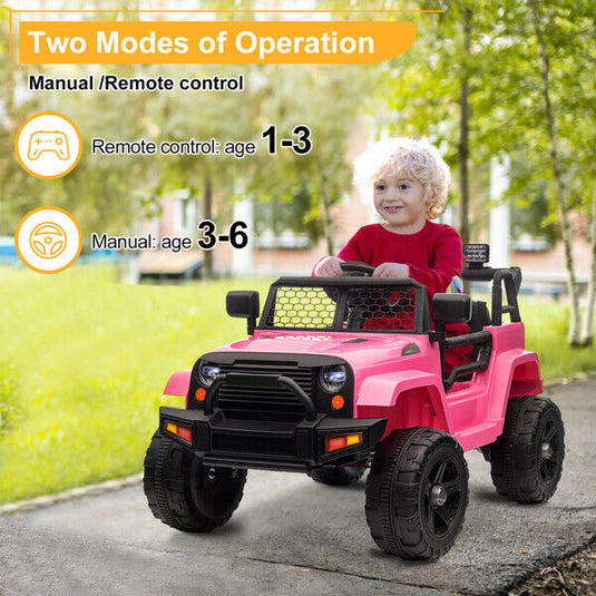 Electric Toy Jeep for Kids with LED Lights, MP3 Player, and Remote Control - Perfect Gift for Young Drivers!