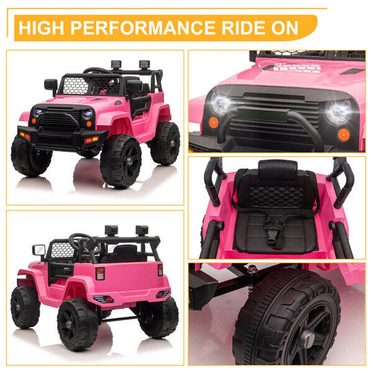 Electric Toy Jeep for Kids with LED Lights, MP3 Player, and Remote Control - Perfect Gift for Young Drivers!