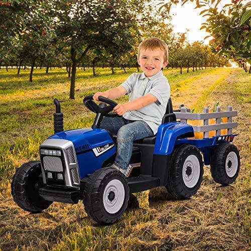 Load image into Gallery viewer, Electric Tractor Remote Control with Headlights for Kids Ages 3-6
