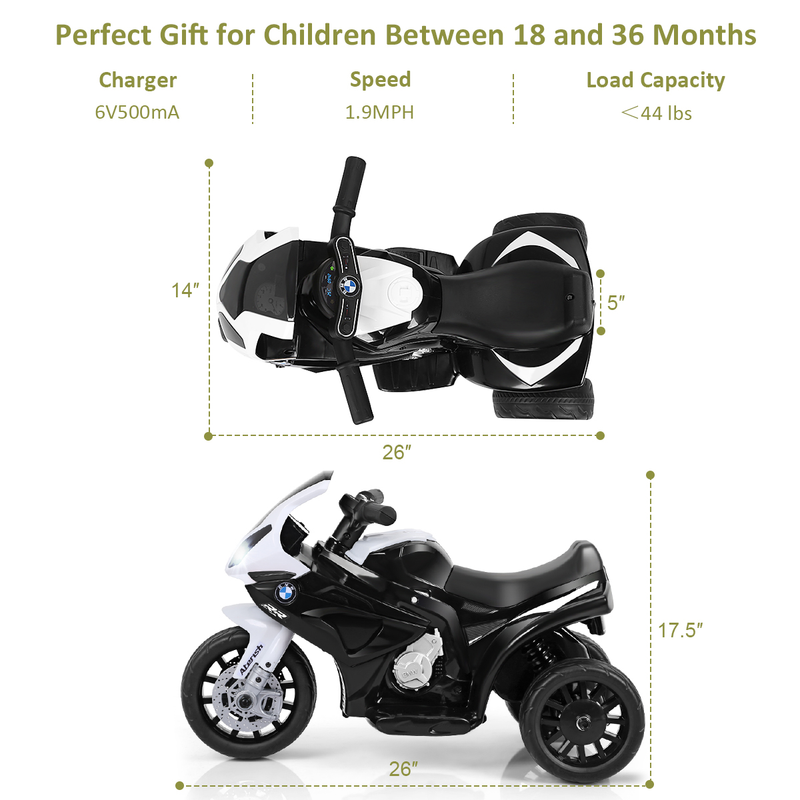 Load image into Gallery viewer, Electric Tricycle Motorcycle for Kids with Rechargeable Battery - Ideal for Boys and Girls
