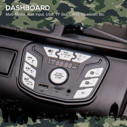 Electric UTV Truck for Kids with Bluetooth Music and Dual Motors