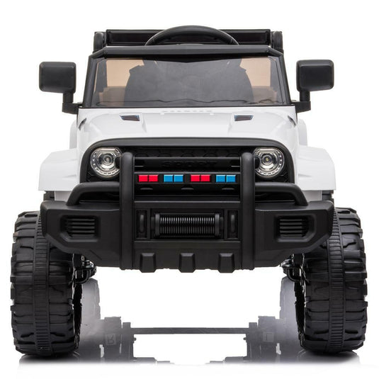 Electric White Truck 12V Battery-Powered Ride-On for Kids