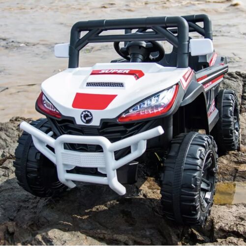 Load image into Gallery viewer, Electric White UTV Ride On Car for Kids with Remote Control and Sound Effects
