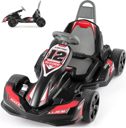 Load image into Gallery viewer, ELEMARA 12V 2WD Electric Go Kart for Kids - Battery Powered Ride On Car with Parental Remote Control
