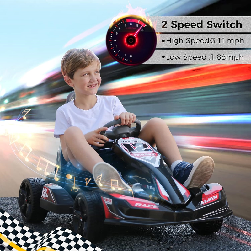 Load image into Gallery viewer, ELEMARA 12V 2WD Electric Go Kart for Kids - Battery Powered Ride On Car with Parental Remote Control
