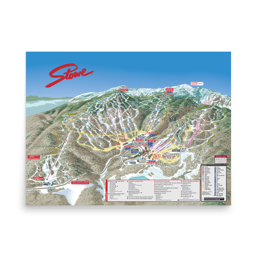 Stowe Ski Resort | Trail Map Poster
