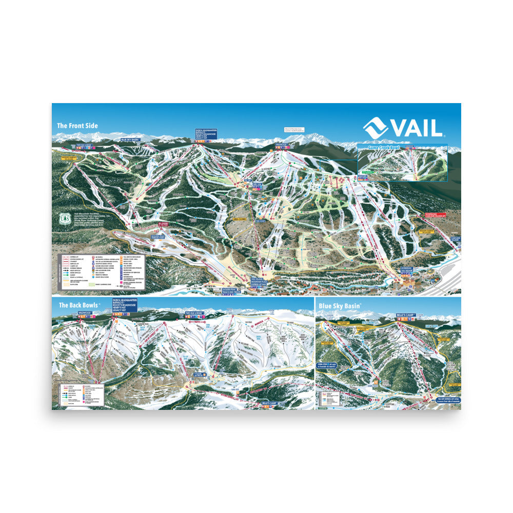 Vail Ski Resort Trail Map Poster